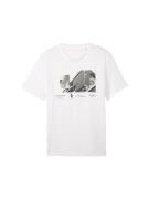 TOM TAILOR DENIM Bluser & t-shirts  grå / sort / hvid