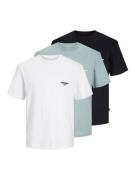 JACK & JONES Bluser & t-shirts 'BORA'  mint / sort / hvid