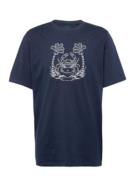Kronstadt Bluser & t-shirts 'Ledger'  navy / himmelblå / brun / gul
