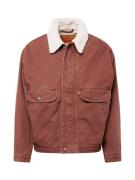 LEVI'S ® Overgangsjakke 'Rancher Sherpa Trucker'  rustbrun / hvid