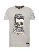 BRAVE SOUL Bluser & t-shirts '149MERID'  grå-meleret / grøn / sort / hvid