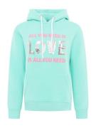 Zwillingsherz Sweatshirt 'Love is all you need'  mint / lys pink / sølv
