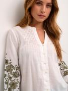 Cream Bluse 'Brodie'  beige / grøn / hvid