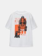 Pull&Bear Bluser & t-shirts  orange / sort / hvid