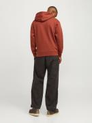 JACK & JONES Sweatshirt 'JJVesterbro'  kastaniebrun / hvid