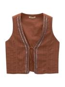 Pull&Bear Vest  cognac / sølv