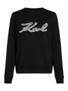 Karl Lagerfeld Sweatshirt 'Bouclé'  sort / hvid