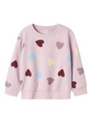 NAME IT Sweatshirt 'NMFSmile'  turkis / pastelgul / lilla / cyclam