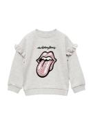 MANGO KIDS Sweatshirt 'RFLOWERS'  grå-meleret / lyserød / sort / hvid