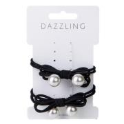 Dazzling Hår 2-pack Hair Ties Bow Black