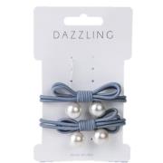 Dazzling Hår 2-pack Hair Ties Bow Grey