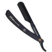 Parker Shaving PTBMETAL-Black Steel Push Type Barber/Straight Raz