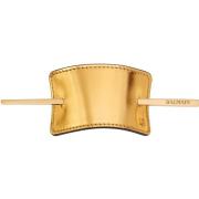 Balmain Hair Barrette Leather Gold