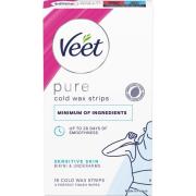 Veet Pure Cold Wax Strips Sensitive Skin Bikini & Underarms 16 st