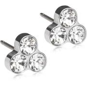 Blomdahl Silver Titanium Clover 8 mm Crystal