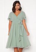 Goddiva Flutter Chiffon Dress Sage Green XXS (UK6)
