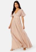 Goddiva Flutter Glitter Dress Blush S (UK10)