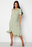 John Zack Short Sleeve Wrap Dress Sage Green XXS (UK6)