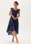 Goddiva Embroidered Lace Dress Dark blue XS (UK6)