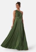 Goddiva Multi Tie Maxi Dress Olive Green L (UK14)