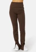 BUBBLEROOM Sofi slit trousers Dark brown 4XL