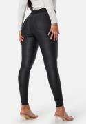 Happy Holly High Waist Push-Up Coated Treggings Black 42R