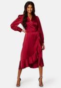 Object Collectors Item Sateen Wrap Dress Red Dahlia 38