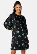 Object Collectors Item Agafia 3/4 Dress Black AOP:Fern green 34