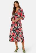 Object Collectors Item Limone L/S Midi Dress Hot Coral AOP:Flower 36