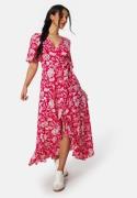 Happy Holly Ellinor long dress Coral red / Patterned 36/38