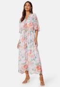 BUBBLEROOM Summer Luxe Frill Maxi Dress Pink / Floral 2XL