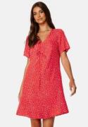 Pieces Nya SS V-Neck Short Dress Poppy Red AOP: Heart L