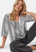 VILA Visala S/S Sequins Top Siver Detail: sequin 44