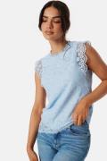 Pieces Pcolline SL Lace Top Kentucky Blue L