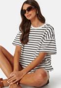 Pieces Pcchilli Summer Sweat Stripe Cloud Dancer Stripes:W. Black L