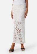 BUBBLEROOM Midi Lace Skirt White 46