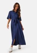 Happy Holly Viscose Belted Shirt Dress Dark blue 36/38