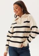 VERO MODA Vmsaba Stripe Ls Highneck Blouse Birch Stripes:black XS