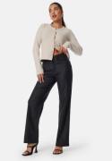 BUBBLEROOM High Waist Straight Leg Coated Jeans Black 36