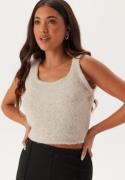 Pieces Pcruno Sl O-neck Crop Knit Top Dove S