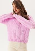 Pieces Pcneo Ls Oneck Knit Pink Lavender S