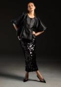 Bubbleroom Occasion Sequin Ankle Skirt Black 38