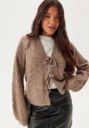 Object Collectors Item Objflora Re L/S KNIT CARDIGAN  Desert Taupe Detail:melange M