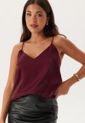 BUBBLEROOM  V-neck Shimmer Strap Singlet  Burgundy M