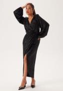 Bubbleroom Occasion Sequin Wrap Gown Black L