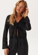 BUBBLEROOM Tie Lace Cardigan  Black L