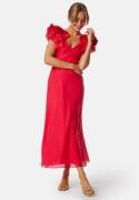 FOREVER NEW Rylie Ruffle Shoulder Midi Dre Red 40