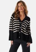 Object Collectors Item Objester L/S Cardigan Black Stripes:Sandshell XL