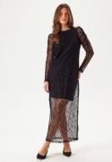 VILA Vibiana Lace L/S ANKLE DRESS A Black Beauty 44