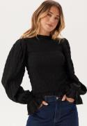 BUBBLEROOM Frill Structured Blouse Black XL